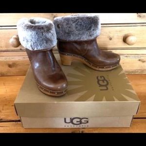 WOMENS UGG AUSTRALIA LYNNEA II LEATHER BOOTS